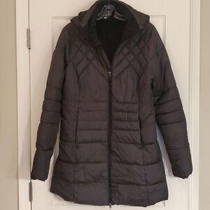 Champion Women's Dark Gray 3/4 Legnth Puffer Winter Coat Size Large